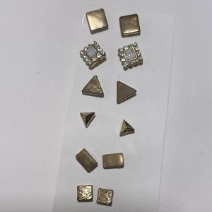 Gold Shape Earrings (6 pairs)